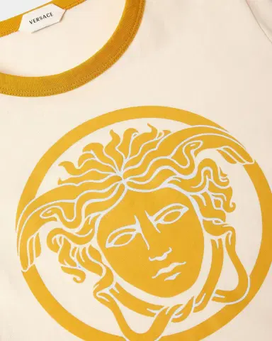 Versace Kid's Logo-Print Cotton Jersey T-Shirt, Size -1 | Thumbnail 3 Versace Kid's Logo-Print Cotton Jersey T-Shirt, Size -1 | Thumbnail 3