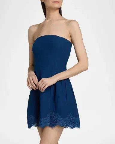 Cami NYC Belinda Strapless Lace-Trimmed Linen Minidress | Thumbnail 7 Cami NYC Belinda Strapless Lace-Trimmed Linen Minidress | Thumbnail 7