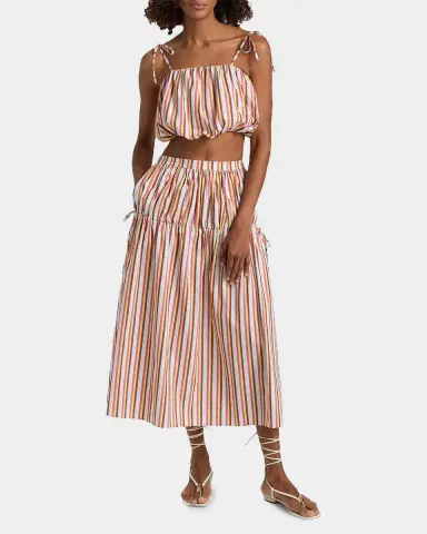 Solid & Striped The Ivy Striped Drop-Waist Midi Skirt | Thumbnail 2 Solid & Striped The Ivy Striped Drop-Waist Midi Skirt | Thumbnail 2