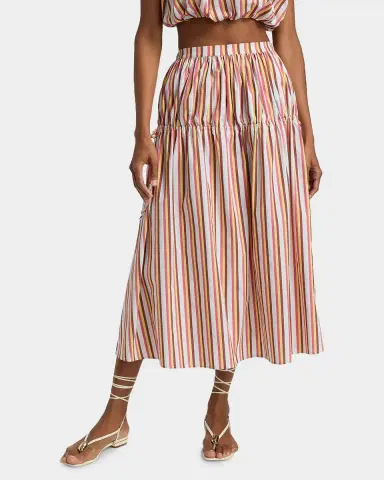 Solid & Striped The Ivy Striped Drop-Waist Midi Skirt | Thumbnail 4 Solid & Striped The Ivy Striped Drop-Waist Midi Skirt | Thumbnail 4