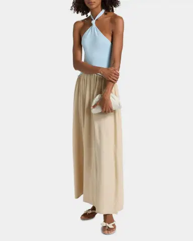 Solid & Striped The Jordan Colorblocked Halter Maxi Dress | Thumbnail 2 Solid & Striped The Jordan Colorblocked Halter Maxi Dress | Thumbnail 2
