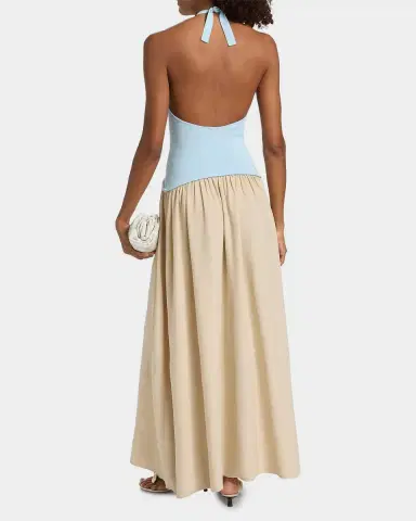 Solid & Striped The Jordan Colorblocked Halter Maxi Dress | Thumbnail 3 Solid & Striped The Jordan Colorblocked Halter Maxi Dress | Thumbnail 3
