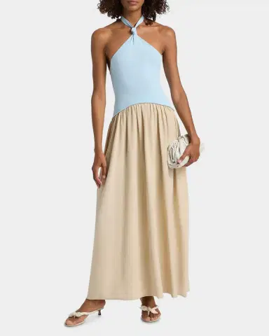 Solid & Striped The Jordan Colorblocked Halter Maxi Dress | Thumbnail 4 Solid & Striped The Jordan Colorblocked Halter Maxi Dress | Thumbnail 4