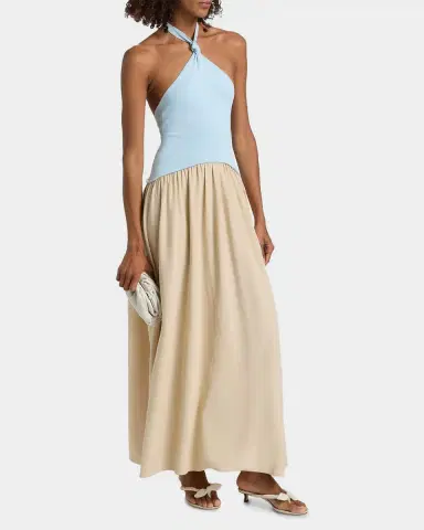 Solid & Striped The Jordan Colorblocked Halter Maxi Dress | Thumbnail 6 Solid & Striped The Jordan Colorblocked Halter Maxi Dress | Thumbnail 6