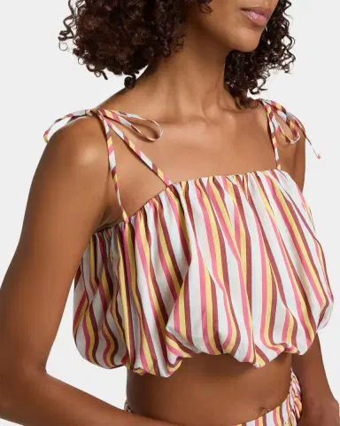 Solid & Striped The Ivy Striped Bubble Crop Top | Thumbnail 5 Solid & Striped The Ivy Striped Bubble Crop Top | Thumbnail 5