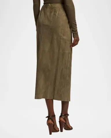 Ralph Lauren Collection Lightweight Suede Midi Skirt | Thumbnail 3 Ralph Lauren Collection Lightweight Suede Midi Skirt | Thumbnail 3