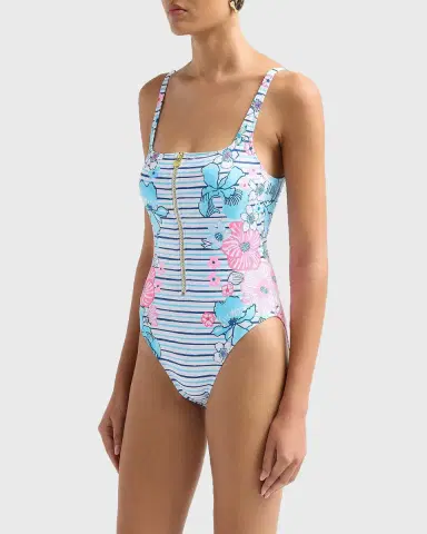 Lilly Pulitzer Emil Printed Zip-Up One-Piece Swimsuit | Thumbnail 4 Lilly Pulitzer Emil Printed Zip-Up One-Piece Swimsuit | Thumbnail 4