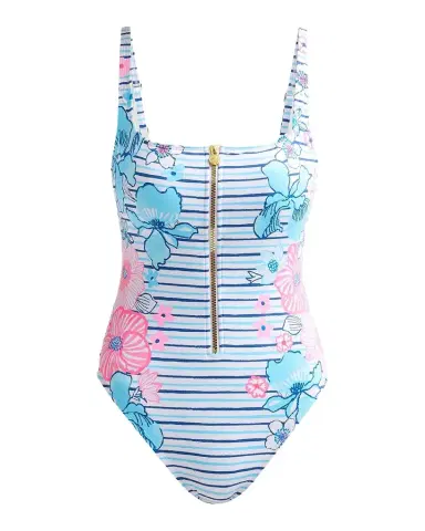 Lilly Pulitzer Emil Printed Zip-Up One-Piece Swimsuit | Thumbnail 1 Lilly Pulitzer Emil Printed Zip-Up One-Piece Swimsuit | Thumbnail 1