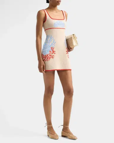Retrofete Valcra Oceanic-Print Cotton-Blend Mini Dress | Thumbnail 5 Retrofete Valcra Oceanic-Print Cotton-Blend Mini Dress | Thumbnail 5