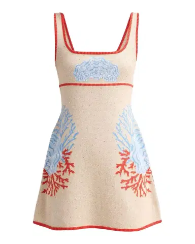Retrofete Valcra Oceanic-Print Cotton-Blend Mini Dress | Thumbnail 1 Retrofete Valcra Oceanic-Print Cotton-Blend Mini Dress | Thumbnail 1