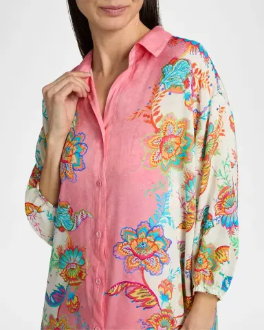 Johnny Was Roisin Floral Mini Shirtdress | Thumbnail 5 Johnny Was Roisin Floral Mini Shirtdress | Thumbnail 5