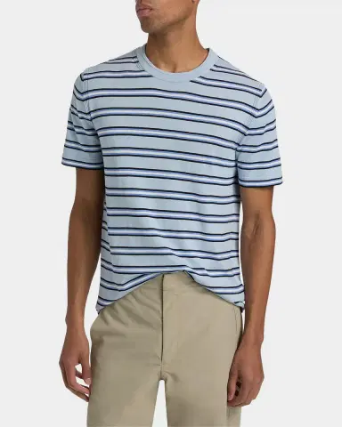 SIMKHAI Men 's Duke Striped Silk-Cotton T-Shirt | Thumbnail 4 SIMKHAI Men 's Duke Striped Silk-Cotton T-Shirt | Thumbnail 4