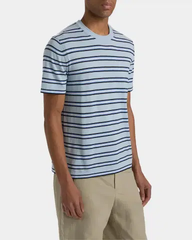SIMKHAI Men 's Duke Striped Silk-Cotton T-Shirt | Thumbnail 7 SIMKHAI Men 's Duke Striped Silk-Cotton T-Shirt | Thumbnail 7