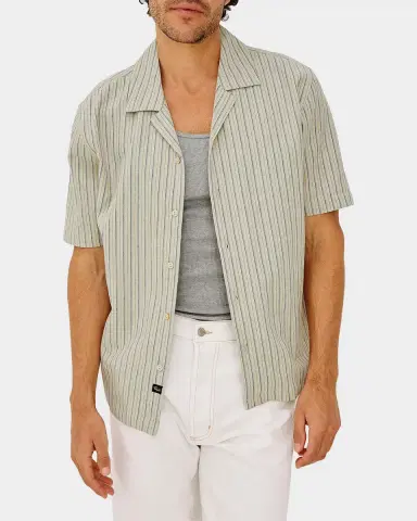 RAILS Men's Ely Striped Linen-Cotton Camp Shirt | Thumbnail 4 RAILS Men's Ely Striped Linen-Cotton Camp Shirt | Thumbnail 4
