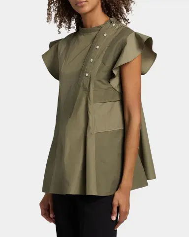 3.1 Phillip Lim Cotton Poplin Button-Front Blouse | Thumbnail 4 3.1 Phillip Lim Cotton Poplin Button-Front Blouse | Thumbnail 4
