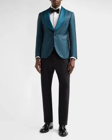 Pal Zileri Men's Geometric Jacquard Wool-Blend Dinner Jacket | Thumbnail 2 Pal Zileri Men's Geometric Jacquard Wool-Blend Dinner Jacket | Thumbnail 2