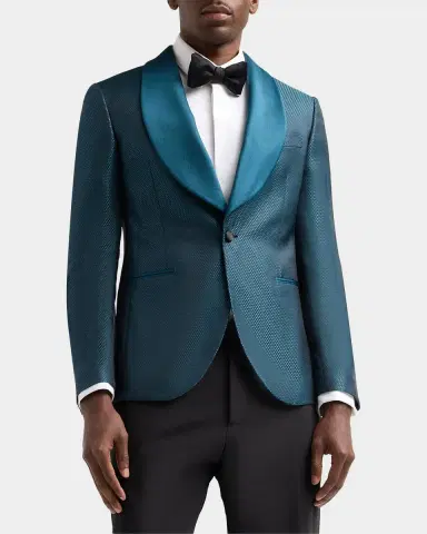 Pal Zileri Men's Geometric Jacquard Wool-Blend Dinner Jacket | Thumbnail 4 Pal Zileri Men's Geometric Jacquard Wool-Blend Dinner Jacket | Thumbnail 4