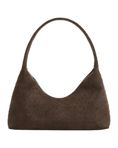 Mansur Gavriel Candy Ostrich-Embossed Suede Baguette | Thumbnail 1 Mansur Gavriel Candy Ostrich-Embossed Suede Baguette | Thumbnail 1