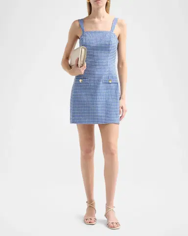 Lilly Pulitzer Veda Gingham Stretch Jacquard Skirted Romper | Thumbnail 2 Lilly Pulitzer Veda Gingham Stretch Jacquard Skirted Romper | Thumbnail 2