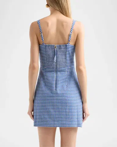 Lilly Pulitzer Veda Gingham Stretch Jacquard Skirted Romper | Thumbnail 3 Lilly Pulitzer Veda Gingham Stretch Jacquard Skirted Romper | Thumbnail 3