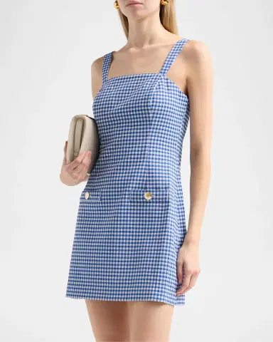 Lilly Pulitzer Veda Gingham Stretch Jacquard Skirted Romper | Thumbnail 4 Lilly Pulitzer Veda Gingham Stretch Jacquard Skirted Romper | Thumbnail 4