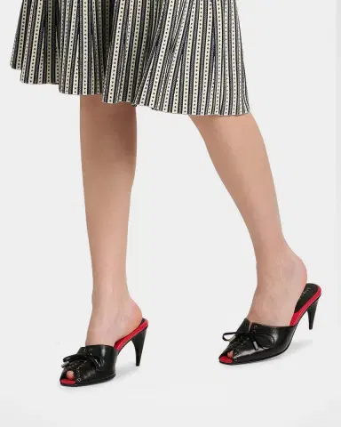 Alexander McQueen Lexie 70MM Leather Sculptural-Heel Mules | Thumbnail 2 Alexander McQueen Lexie 70MM Leather Sculptural-Heel Mules | Thumbnail 2