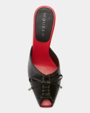Alexander McQueen Lexie 70MM Leather Sculptural-Heel Mules | Thumbnail 6 Alexander McQueen Lexie 70MM Leather Sculptural-Heel Mules | Thumbnail 6