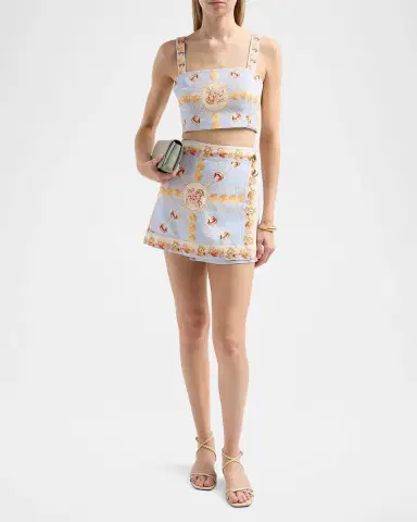 Cara Cara Helena Seashell-Print Linen Top | Thumbnail 2 Cara Cara Helena Seashell-Print Linen Top | Thumbnail 2