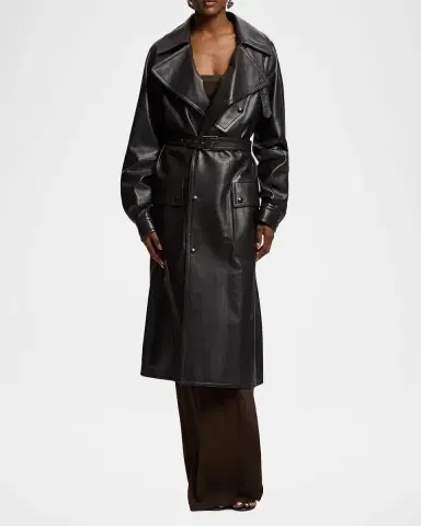 Ralph Lauren Collection Soft Leather Belted Trench Jacket | Thumbnail 2 Ralph Lauren Collection Soft Leather Belted Trench Jacket | Thumbnail 2