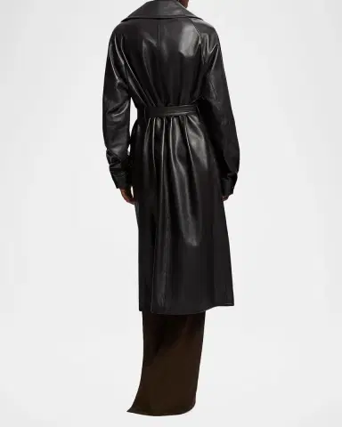 Ralph Lauren Collection Soft Leather Belted Trench Jacket | Thumbnail 3 Ralph Lauren Collection Soft Leather Belted Trench Jacket | Thumbnail 3