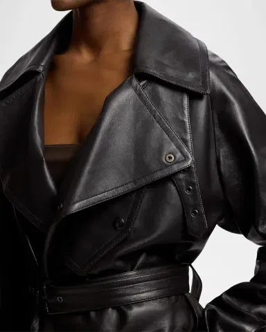 Ralph Lauren Collection Soft Leather Belted Trench Jacket | Thumbnail 5 Ralph Lauren Collection Soft Leather Belted Trench Jacket | Thumbnail 5