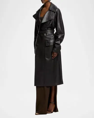 Ralph Lauren Collection Soft Leather Belted Trench Jacket | Thumbnail 6 Ralph Lauren Collection Soft Leather Belted Trench Jacket | Thumbnail 6