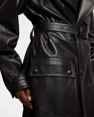 Ralph Lauren Collection Soft Leather Belted Trench Jacket | Thumbnail 7 Ralph Lauren Collection Soft Leather Belted Trench Jacket | Thumbnail 7