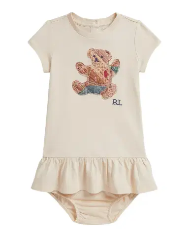 Ralph Lauren Girl's Patchwork Teddy Bear Dress & Bloomers Set, Size 3-24M | Thumbnail 1 Ralph Lauren Girl's Patchwork Teddy Bear Dress & Bloomers Set, Size 3-24M | Thumbnail 1