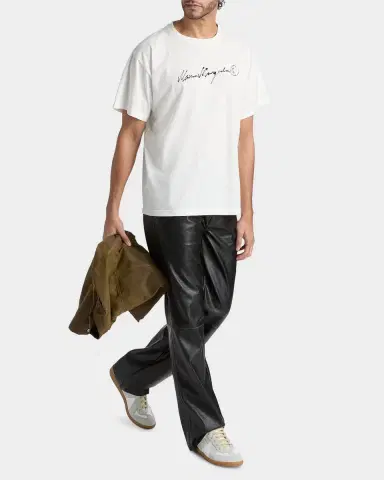 Maison Margiela Men 's Faux-Leather Straight-Leg Pants | Thumbnail 2 Maison Margiela Men 's Faux-Leather Straight-Leg Pants | Thumbnail 2