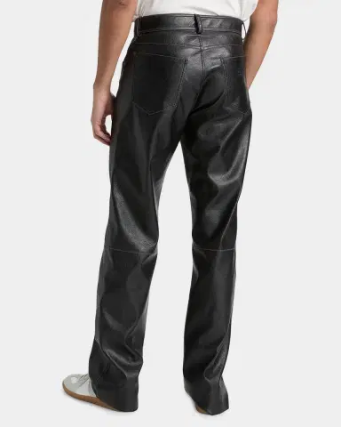 Maison Margiela Men 's Faux-Leather Straight-Leg Pants | Thumbnail 3 Maison Margiela Men 's Faux-Leather Straight-Leg Pants | Thumbnail 3