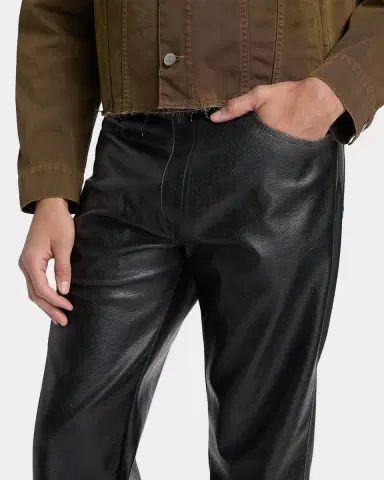 Maison Margiela Men 's Faux-Leather Straight-Leg Pants | Thumbnail 5 Maison Margiela Men 's Faux-Leather Straight-Leg Pants | Thumbnail 5
