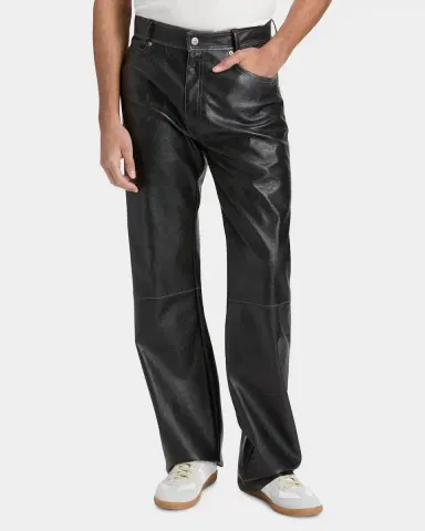 Maison Margiela Men 's Faux-Leather Straight-Leg Pants | Thumbnail 7 Maison Margiela Men 's Faux-Leather Straight-Leg Pants | Thumbnail 7