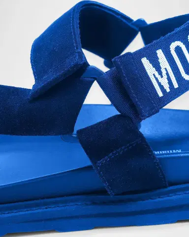 Moschino Men 's Logo Leather Sandals | Thumbnail 3 Moschino Men 's Logo Leather Sandals | Thumbnail 3