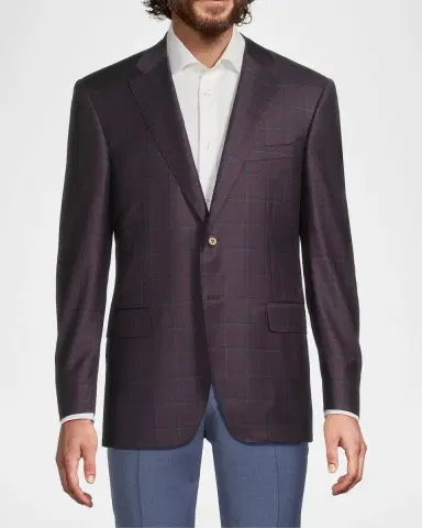 Canali Men's Siena Checked Classic Fit Sportcoat | Thumbnail 4 Canali Men's Siena Checked Classic Fit Sportcoat | Thumbnail 4