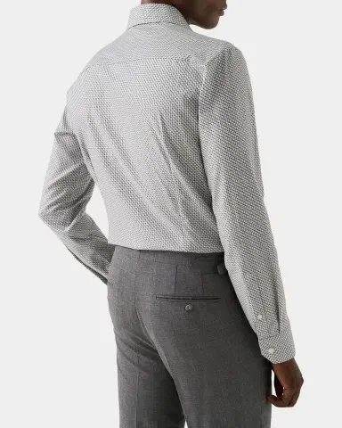 Eton Men's Geometric Print Slim-Fit Twill Shirt | Thumbnail 2 Eton Men's Geometric Print Slim-Fit Twill Shirt | Thumbnail 2