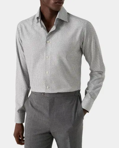 Eton Men's Geometric Print Slim-Fit Twill Shirt | Thumbnail 3 Eton Men's Geometric Print Slim-Fit Twill Shirt | Thumbnail 3