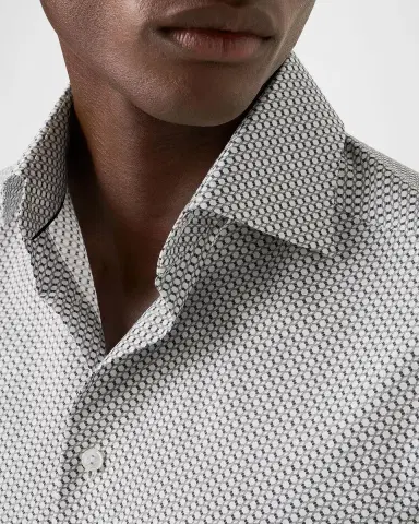 Eton Men's Geometric Print Slim-Fit Twill Shirt | Thumbnail 4 Eton Men's Geometric Print Slim-Fit Twill Shirt | Thumbnail 4