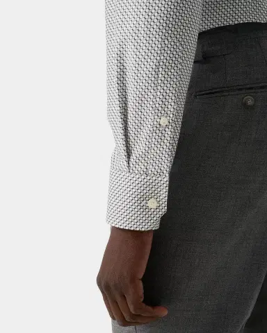 Eton Men's Geometric Print Slim-Fit Twill Shirt | Thumbnail 7 Eton Men's Geometric Print Slim-Fit Twill Shirt | Thumbnail 7