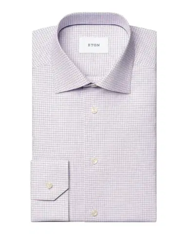 Eton Men 's Micro-Check Slim-Fit Cotton Twill Shirt | Thumbnail 1 Eton Men 's Micro-Check Slim-Fit Cotton Twill Shirt | Thumbnail 1