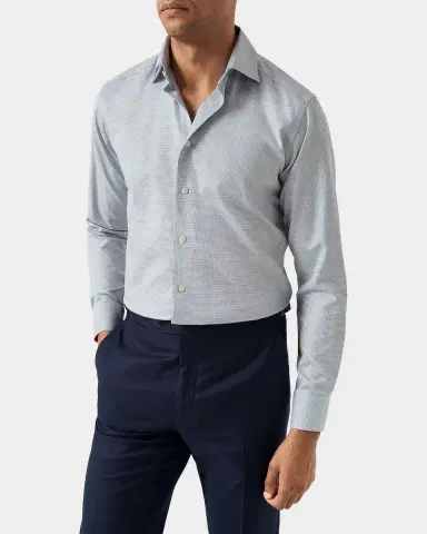 Eton Men 's Contemporary-Fit Semi Solid Twill Shirt | Thumbnail 3 Eton Men 's Contemporary-Fit Semi Solid Twill Shirt | Thumbnail 3