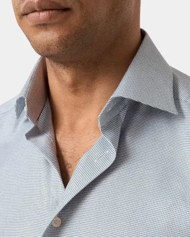 Eton Men 's Contemporary-Fit Semi Solid Twill Shirt | Thumbnail 4 Eton Men 's Contemporary-Fit Semi Solid Twill Shirt | Thumbnail 4