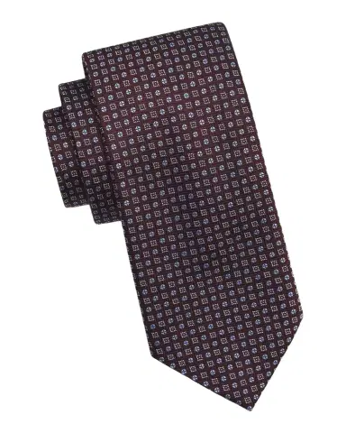 Canali Men's Geometric Woven Silk Tie | Thumbnail 1 Canali Men's Geometric Woven Silk Tie | Thumbnail 1
