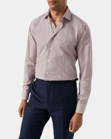 Eton Men 's Floral Cotton Twill Slim-Fit Shirt | Thumbnail 3 Eton Men 's Floral Cotton Twill Slim-Fit Shirt | Thumbnail 3