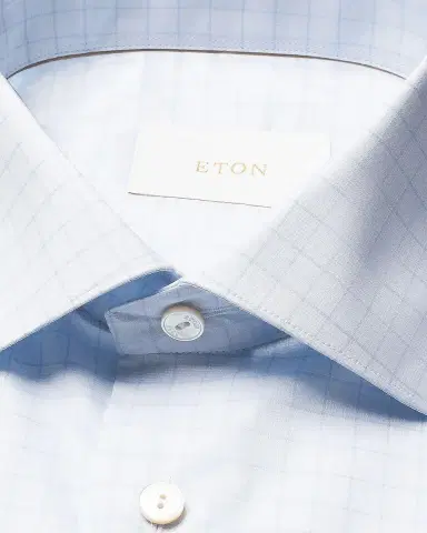 Eton Men 's Elevated Check Contemporary-Fit Cotton Shirt | Thumbnail 3 Eton Men 's Elevated Check Contemporary-Fit Cotton Shirt | Thumbnail 3